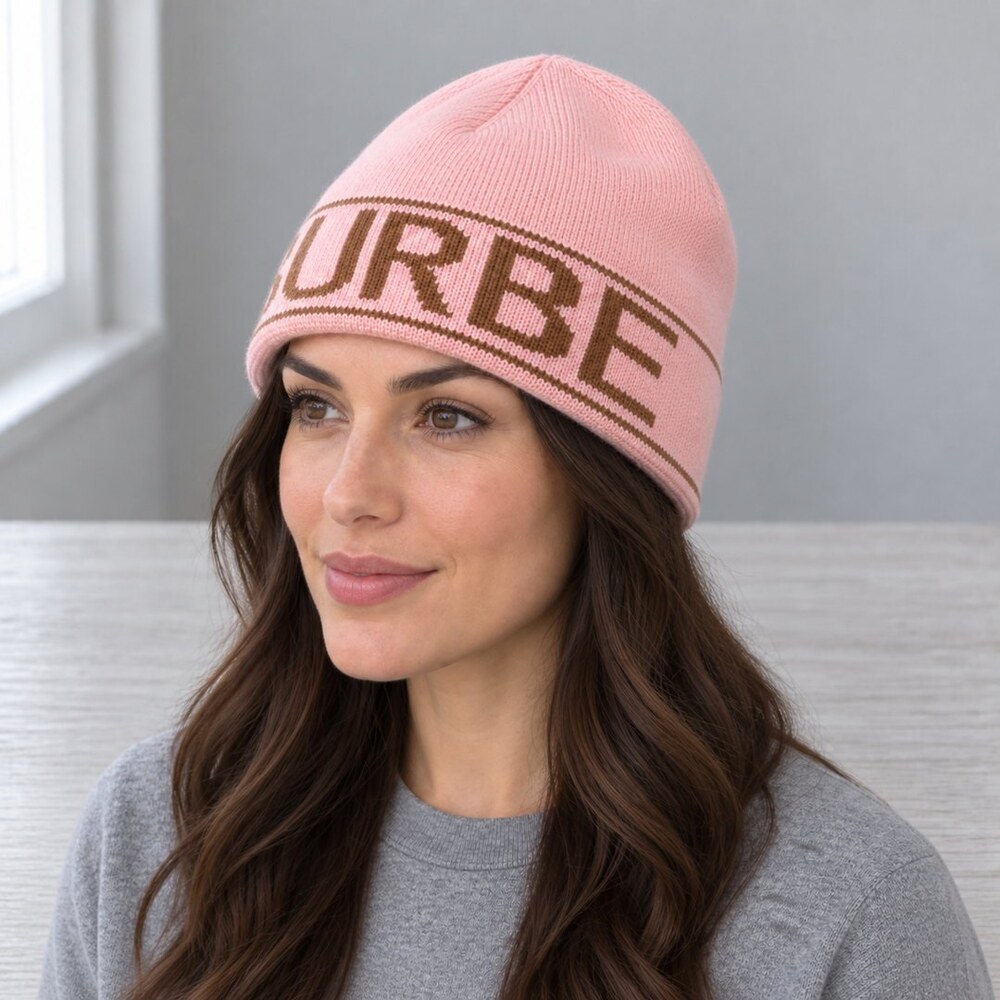 Burberry Pink Logo Knit Beanie - Picture 3 of 6